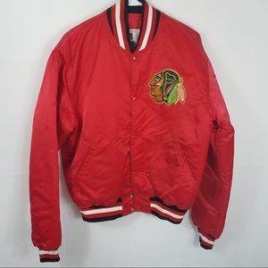 VINTAGE 80s NHL CHICAGO BLACKHAWKS Varsity Jacket